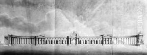Perspective of Offices seen from the Great Court, 1815 by Benjamin Dean Wyatt