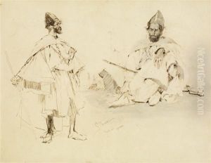 Deux Etudes De Personnages Orientaux by Gabriel Nicolet