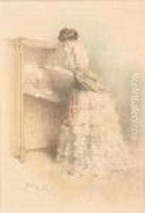 Dame Einen Brief Lesend. by Gabriel Nicolet