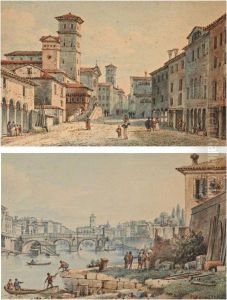 Vue De La Principale Rue De Chioggia by Victor-Jean Nicolle