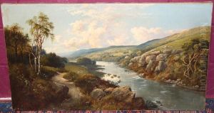 Extensive River Landscape With Hills Beyond by A. Niemann
