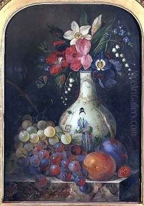 Still Life of Daffodils and Irises in a Chinese Vase by Thomas Whittle