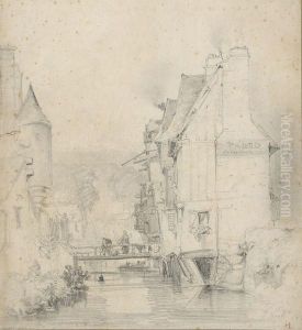 Vue De Village by Jules Noel