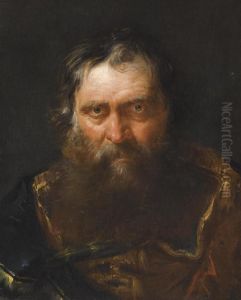 Portrait Of A Bearded Man, Head And Shoulders, Wearing Oriental Dress by Giuseppe Nogari