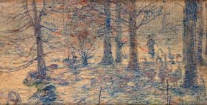 Paesaggio Boschivo Con Figura by Plinio Nomellini