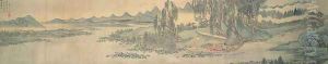 Handscroll depicting a landscape with the colophon poem, Fishing in Willow Brook, Chinese, 1706 by Hui Wang