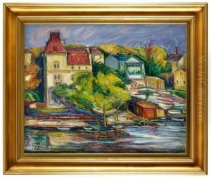 Hus Vid Vatten, Motiv Fran Grondal by Karl Nordstrom