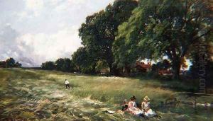 Hayfield at Danbury, Essex, 1890 by Edmund Morison Wimperis