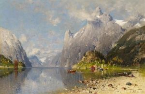 Summery Fiord Landscape by Adelsteen Normann