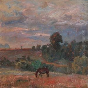 Landscape With A Horse by Borge C. Nyrop