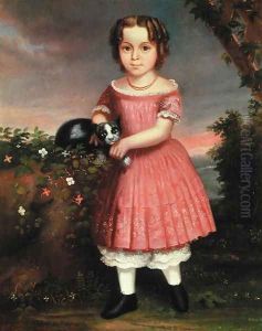 Portrait of a Child stroking a Cat, 1851 by Charles Winter