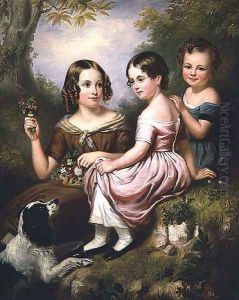 Portrait of three children, 1846 by W.R. Waters