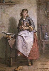 Girl Peeling Potatoes by William Harris Weatherhead