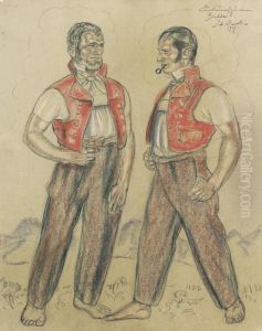 Zwei Sennen by Albert Sebastian Oesch