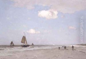 Beach scene, 1887 by Johan Hendrik Weissenbruch