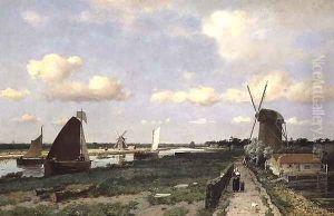 View of the Trekvliet canal near The Hague, 1870 by Johan Hendrik Weissenbruch