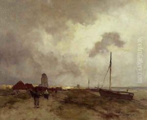 Fisherfolk Returning Home by Johan Hendrik Weissenbruch