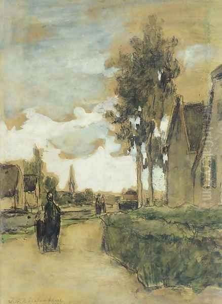 Figures on a village path, Noorden - view 1