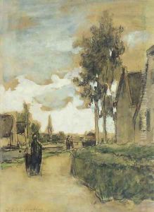 Figures on a village path, Noorden Figures on a village path, Noorden