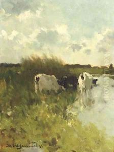 Summer in the polder by Johan Hendrik Weissenbruch