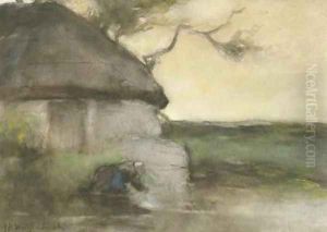 Washing day by Johan Hendrik Weissenbruch