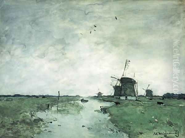 Windmills in the polder - view 1