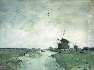 Windmills in the polder