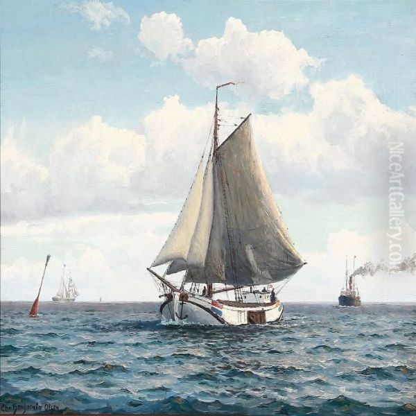 Seascape With Ships On Open Sea - view 1