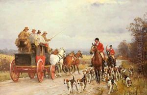 A Hunt Passing a Coach by John Sanderson Wells