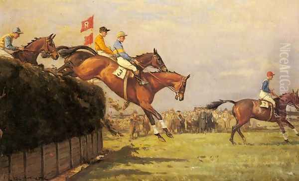 The Grand National Steeplechase: Really True and Forbia at Beecher's Brook - view 1