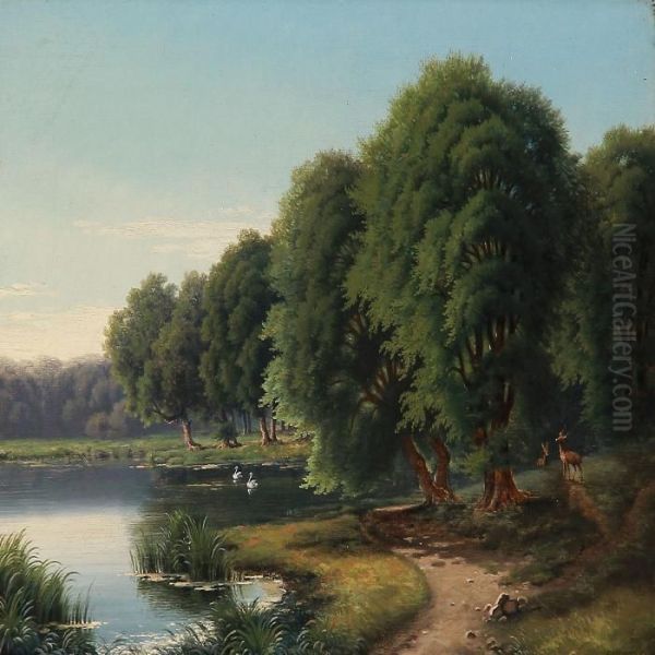 Landscape With Lush Trees At A Stream - view 1