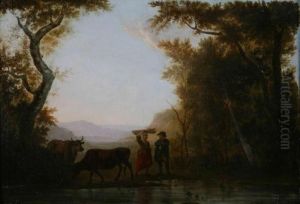 Zuiders Landschap Met Veehoeders Aan Het Water by Balthasar Paul Ommeganck