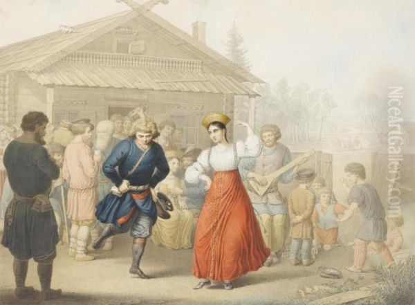 Merry-making Outside A Tavern - view 1