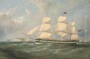 An outward-bound merchantman heading down the Channel by Samuel Walters