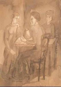 Tre Donne Al Tavolo by Ubaldo Oppi
