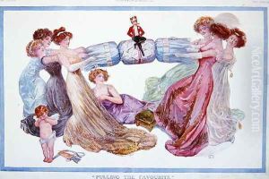 Pulling the Favourite, cartoon from Tatler magazine, 1st December 1909 by Basil Woodhouse