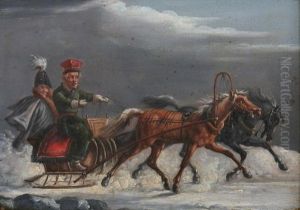 Winter Sleigh Ride by Alexander Ossipovitch Orlovsky