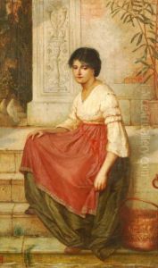 A Girl Seated At The Waters Edge by Emily Mary Osborn