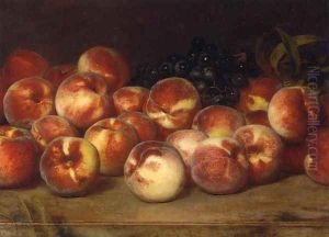 Still Life with Peaches and Grapes by Lemuel Everett Wilmarth