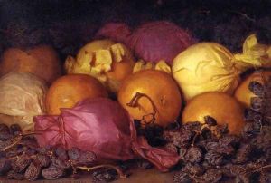 Still Life with Oranges and Raisins by Lemuel Everett Wilmarth