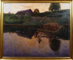 Landskap Iaftonstamning by Allan Osterlind