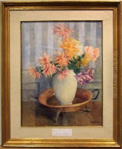 Blomsterstilleben Med Dahlior.
