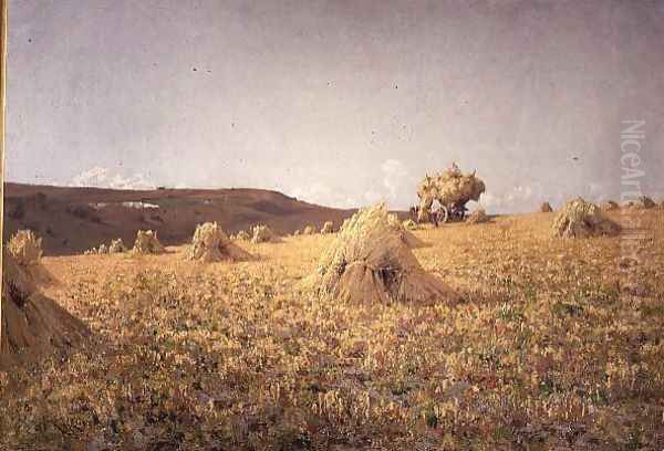 Harvesting near Amberley, Sussex - view 1