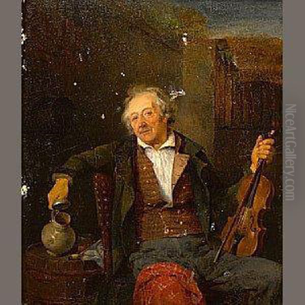 The Old Violin Player - view 1
