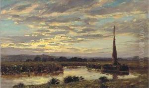 On the river at dusk by Jose Weiss
