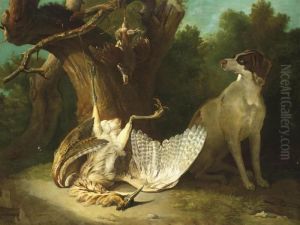 A Bittern, A Grey Partridge And A Pointer In A Landscape A Bittern, A Grey Partridge And A Pointer In A Landscape
