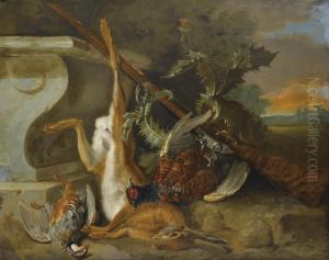 Jean-baptiste Oudry And Studio;;
Hunting Still Life With A Hare, Partridges And Pheasants ; Oil On
Canvas by Jean-Baptiste Oudry