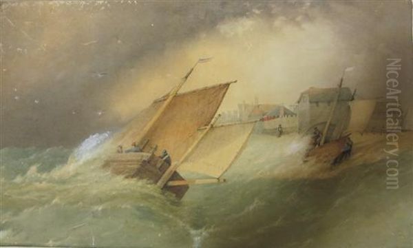 Sailing Boats In Stormy Seas - view 1