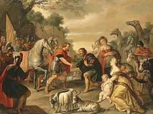 The reconciliation of Jacob and Esau by Abraham Willemsens