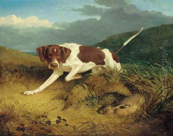 A pointer coming upon a hare - view 1